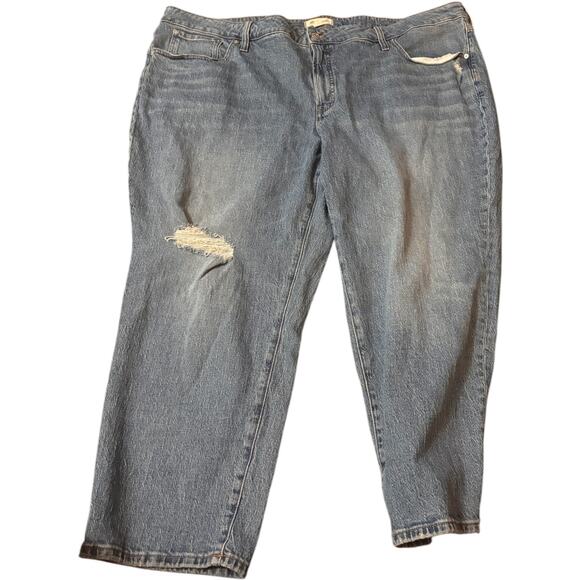Madewell Mid Rise Perfect Vintage Jean Medium Wash Plus Size 28W Distressed - Picture 1 of 4